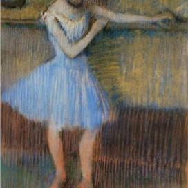 Dancer in Blue at the Barre, 1889, Edgar Degas (France 1834–1917). Private collection. (Photo credit: wikipaintings.org)
