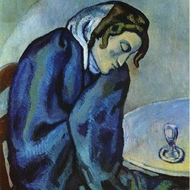 Drunk woman is tired, 1902, Pablo Picasso (Spain 1881–1973). (Photo credit: wikipaintings.org)