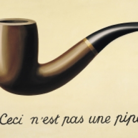 The treachery of images (This is not a pipe), 1948, Rene Magritte (Belgium 1898–1967). Private collection. (Photo credit: wikipaintings.org)