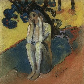 Eve. Don't Listen to the Liar, 1889, Paul Gauguin (France 1848–1903). (Photo credit: paintingsreproduction.com)