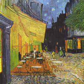 Cafe Terrace at Night, 1888, Vincent van Gogh (Netherands 1853–1890 ). Kröller-Müller Museum, Otterlo. (Photo credit: Wikipedia)